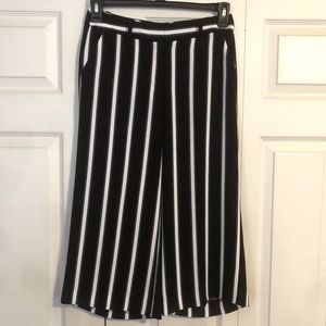 ANN TAYLOR LOFT 4P Striped Wide Leg Crop Pants